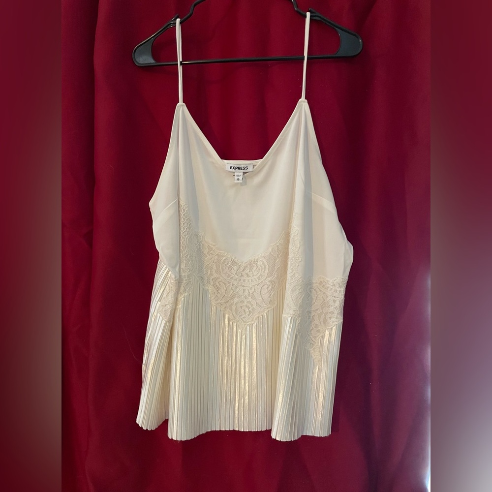 White express lace panel tank top